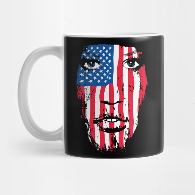 USA Patriot Woman Flag Warpaint 2 July 4th Flag by atomguy